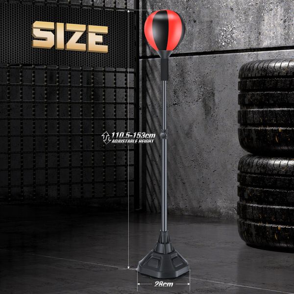 Genki Punching Bag Stand Boxing Punchbag Freestanding Adjustable Punch Speed Ball Home Gym Sports Exercise Equipment 110cm to 153cm