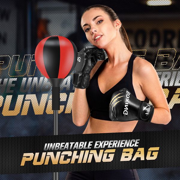 Genki Punching Bag Stand Boxing Punchbag Freestanding Adjustable Punch Speed Ball Home Gym Sports Exercise Equipment 110cm to 153cm