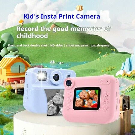 48Mp HD Instant Print Dual Digital Cameras 1300mAh Battery TypeC power 32GB Memory Card Fun Birthday Christmas Gifts Col.Purple