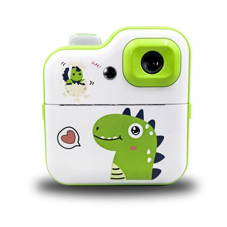 24Mp HD Instant Print Dual Digital Cameras Video Recording with 3 rolls paper Fun Birthday Christmas Kids Gifts Dino