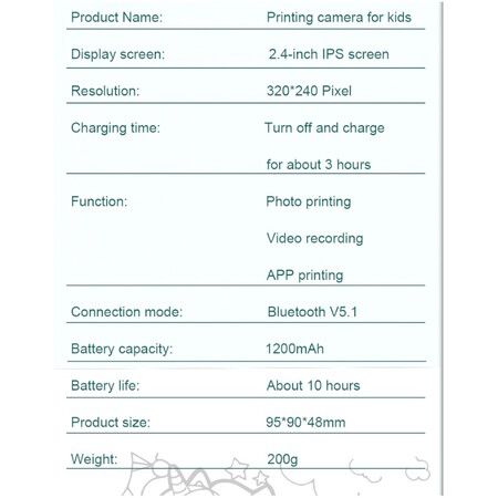 24Mp HD Instant Print Dual Digital Cameras Video Recording with 3 rolls paper Fun Birthday Christmas Kids Gifts Dino