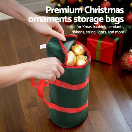 Jingle Jollys Christmas Baubles Storage Bag Xmas Ornaments Bag Container Green