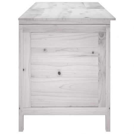 Garden Storage Box White 150x50x56.5 cm Solid Wood Fir