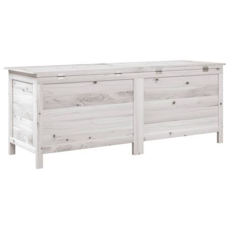 Garden Storage Box White 150x50x56.5 cm Solid Wood Fir