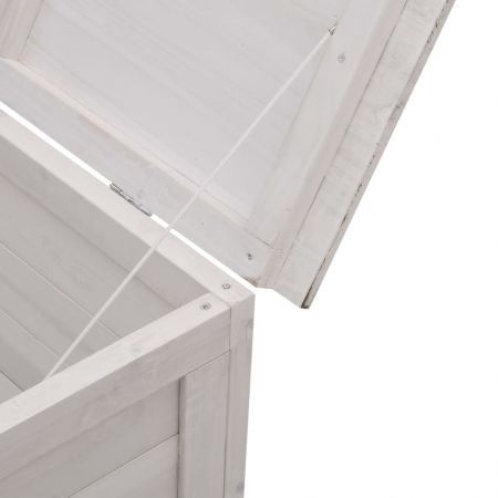 Garden Storage Box White 150x50x56.5 cm Solid Wood Fir