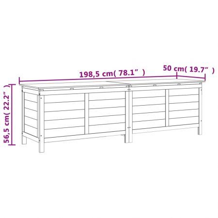 Garden Storage Box White 198.5x50x56.5 cm Solid Wood Fir