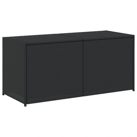 Garden Storage Box Black 283L Poly Rattan