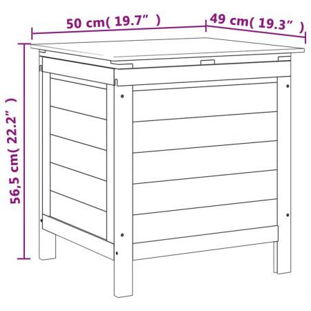 Garden Storage Box White 50x49x56.5 cm Solid Wood Fir