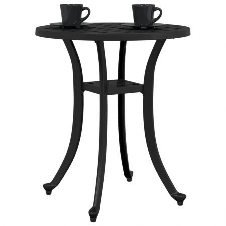 Garden Table Black Ø48x53 cm Cast Aluminium