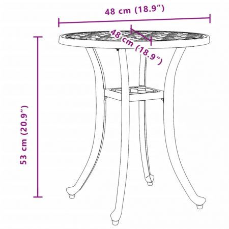 Garden Table Black Ø48x53 cm Cast Aluminium