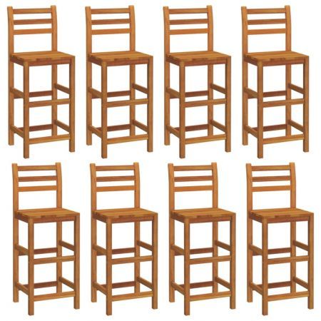 Bar Stools 8 pcs Solid Wood Acacia