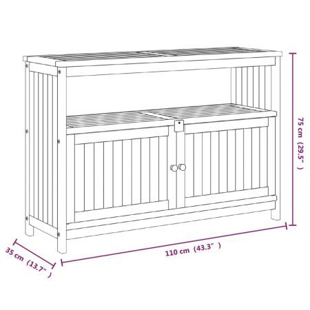 Garden Console Table 110x35x75 cm Solid Wood Acacia