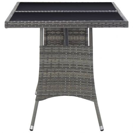 Garden Table Grey 140x80x74 cm Poly Rattan