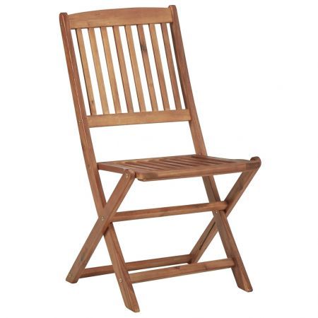 Folding Outdoor Chairs 8 pcs Solid Acacia Wood