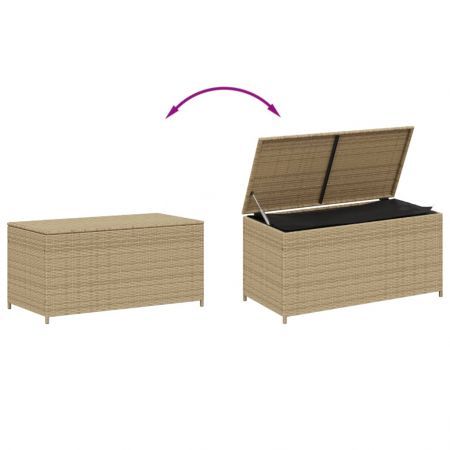 Garden Storage Box Mix Beige 190L Poly Rattan