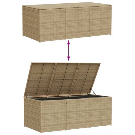 Garden Storage Box Mix Beige 984L Poly Rattan