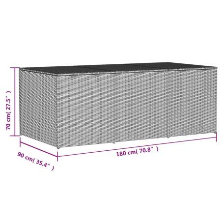 Garden Storage Box Mix Beige 984L Poly Rattan