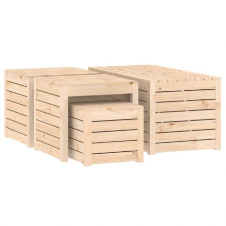 4 Piece Garden Box Set Solid Wood Pine