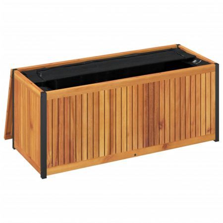 Outdoor Cushion Box 110x45x42/53 cm Solid Wood Acacia and Steel