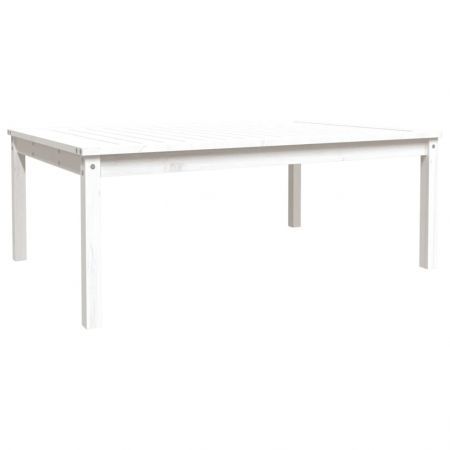 Garden Table White 121x82.5x45 cm Solid Wood Pine