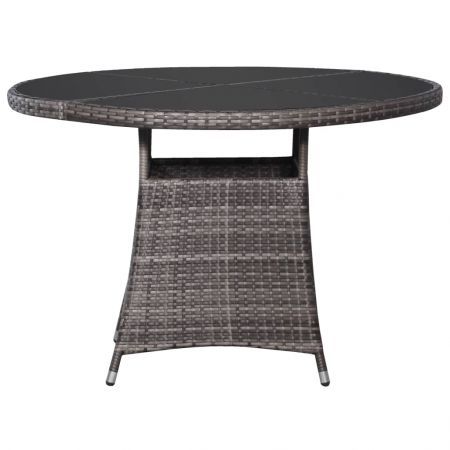 Garden Table Grey Ø110x74 cm Poly Rattan