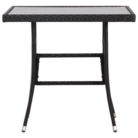 Garden Table Black 80x80x74 cm Poly Rattan