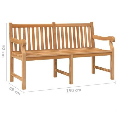 Garden Bench 150 cm Solid Teak Wood