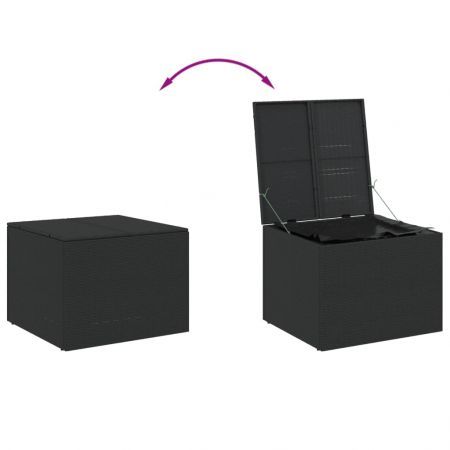 Garden Storage Box Black 291L Poly Rattan