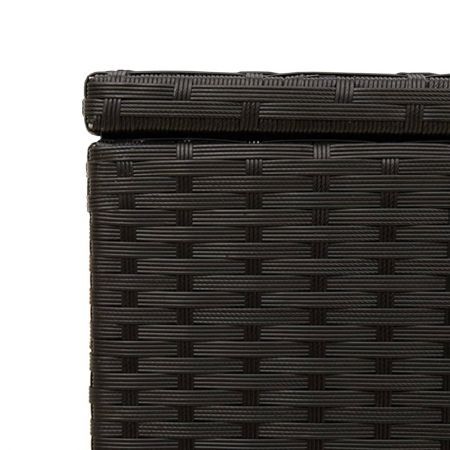 Garden Storage Box Black 291L Poly Rattan