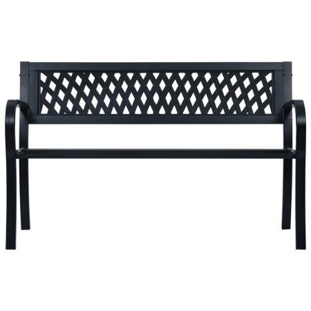 Garden Bench Black 120 cm Steel