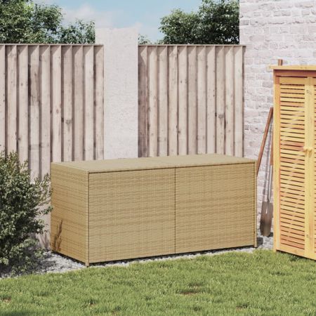 Garden Storage Box Mix Beige 283L Poly Rattan