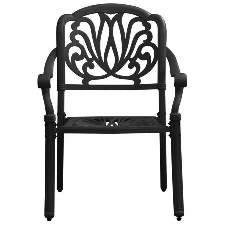 Garden Chairs 2 pcs Cast Aluminium Black