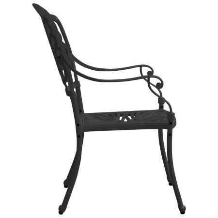 Garden Chairs 2 pcs Cast Aluminium Black