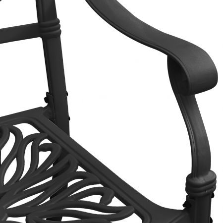 Garden Chairs 2 pcs Cast Aluminium Black