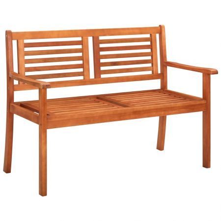 2-Seater Garden Bench with Cushion 120 cm Solid Wood Eucalyptus