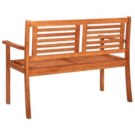 2-Seater Garden Bench with Cushion 120 cm Solid Wood Eucalyptus