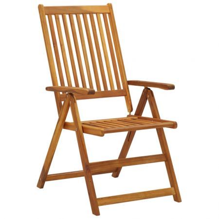 Folding Garden Chairs 3 pcs with Cushions Solid Acacia Wood