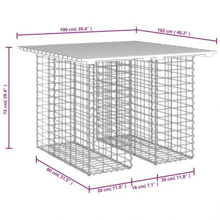 Garden Bench Gabion Design 100x102x72 cm Solid Wood Pine