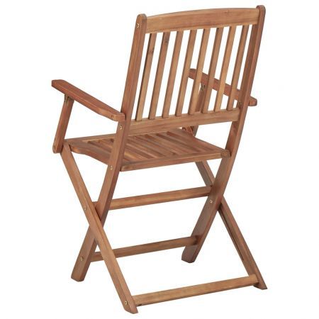 Folding Garden Chairs 2 pcs with Cushions Solid Wood Acacia