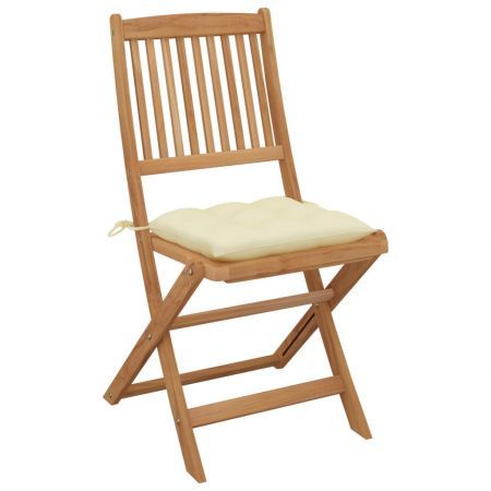 Folding Garden Chairs 6 pcs with Cushions Solid Acacia Wood