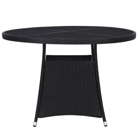 Garden Table Black Ø110x74 cm Poly Rattan