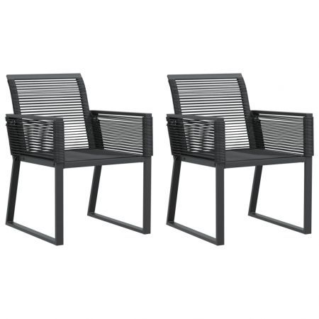 Garden Chairs 2 pcs Black Poly Rattan