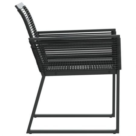 Garden Chairs 2 pcs Black Poly Rattan