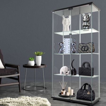 164cm Glass Display Cabinet 2 Doors