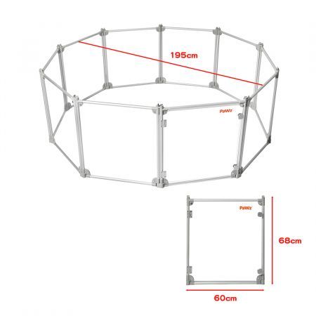 Pet Playpen Transparent Acrylic Clear Folding Dog Fence Kennel 10 Panel