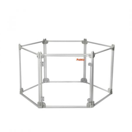 Pet Playpen Transparent Acrylic Clear Folding Dog Fence Kennel 6 Panel