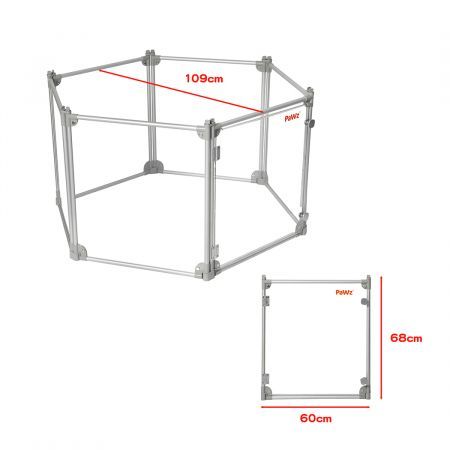 Pet Playpen Transparent Acrylic Clear Folding Dog Fence Kennel 6 Panel