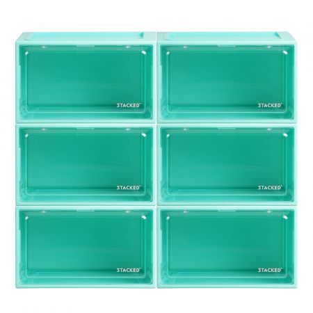 6x Sneaker Display Case Shoe Cyan