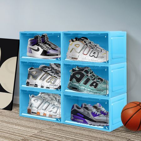 Sneaker Display Case Shoe Storage Blue