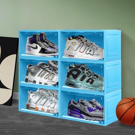 Sneaker Display Case Shoe Storage Blue